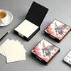 (US Local)PU Butterfly Flower Diamond Painting Notecard Box with 160 Sheets of Paper