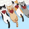 (US Local)4Pcs Cat DIY Diamond Painting Bookmarks Making Kit Diamond Art Bookmark
