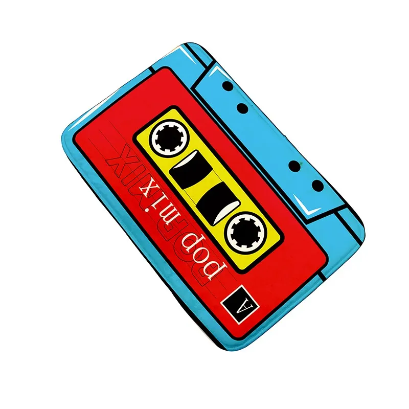 Athvotar Welcome Doormat Retro Cassette Music Tape Floor Carpet Outdoor Entrance Rug Living Room Kitchen Non-Slip Bathroom Kids Mat