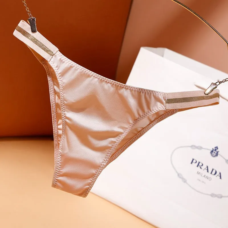 European Style Sexy Panties Women Solid Color Underwear Mid Waist Sexy G-String Female Seamless Briefs Girl Bikini Underpants