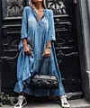 Women's Casual Denim Maxi Dress