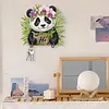 (US Local)Panda Theme Wood DIY Diamond Painting Hooks Home Decor Craft Kit for Wall Decor
