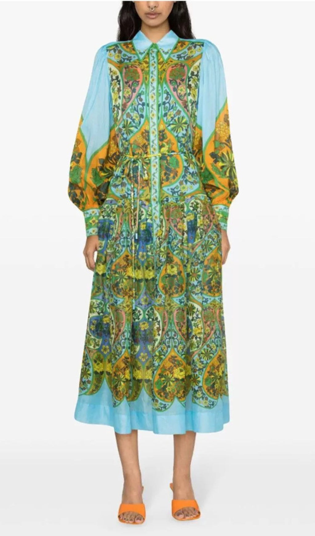 Avatar Printed Midi Dress Flowering Girl