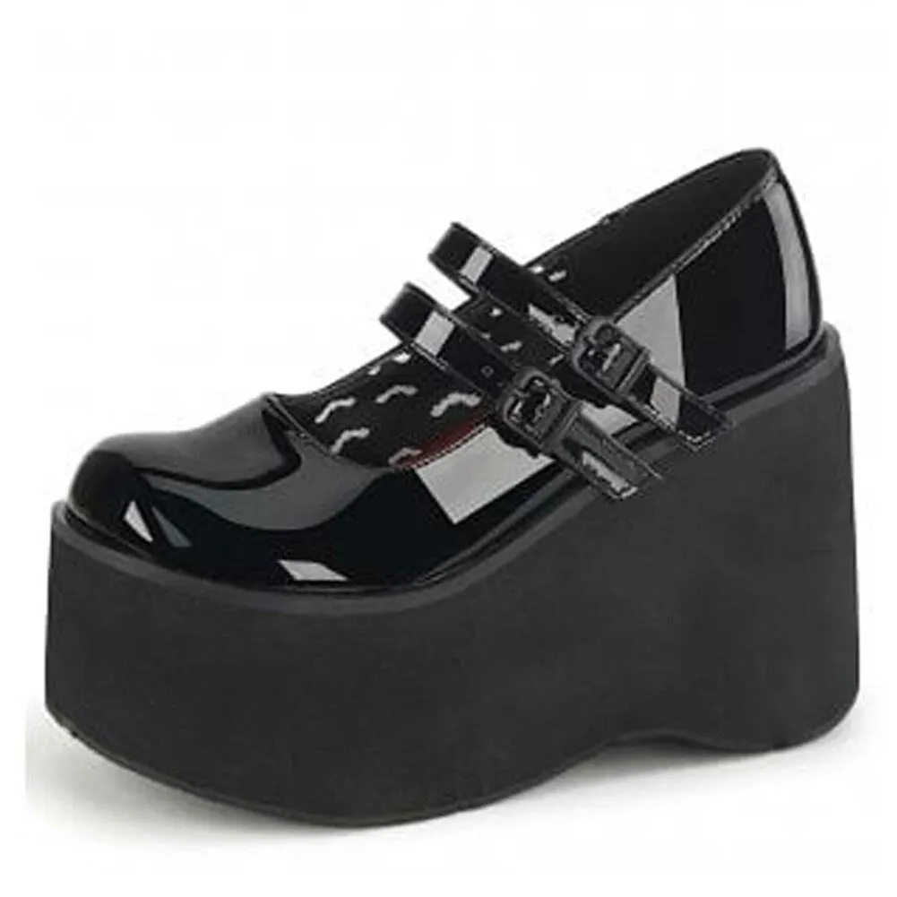 Brand New Sale Sweet Lolita Style Gothic Cosplay Black Pink Cozy Wedges Mary Janes High Heels Pumps Platform Shoes Woman Size 43