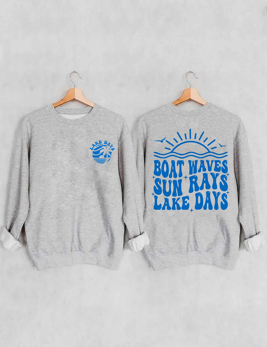 Boat Waves Sun Rays Lake Days Sweatshirt