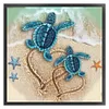 (Stamped/Counted) Beach Turtle - 11CT Cross Stitch 40*40cm/15.75*15.75in