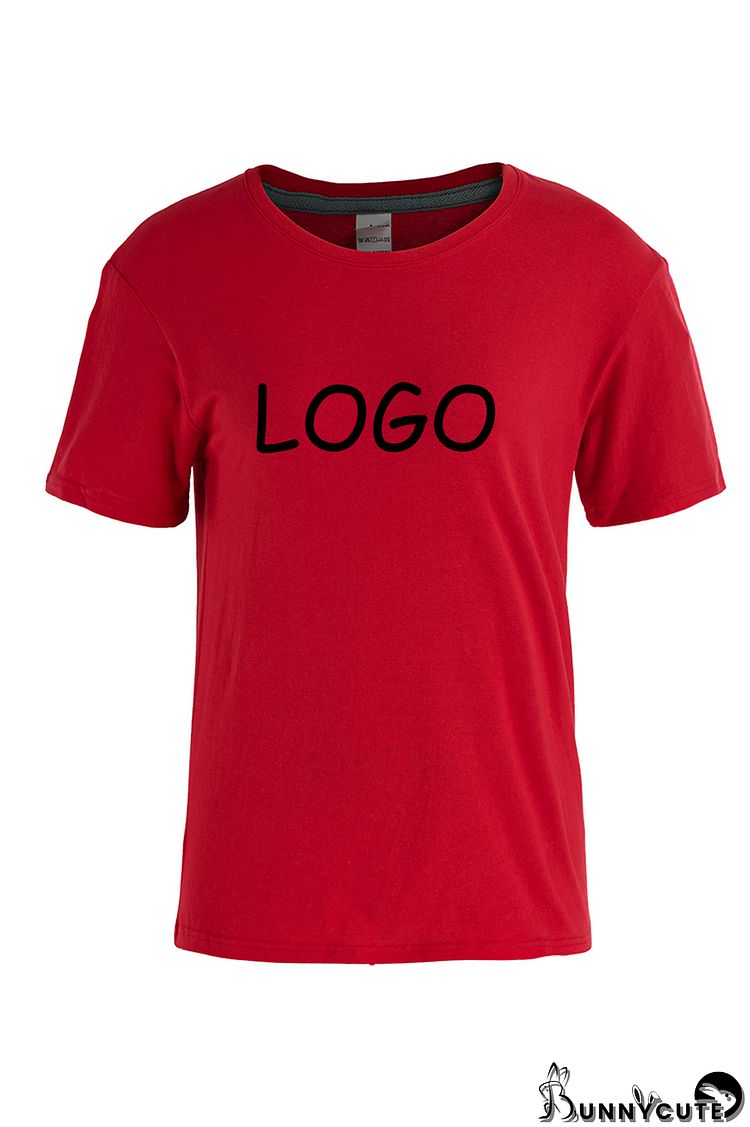 Red High-quality custom t-shirt printing short sleeve women's T-shirt cotton T-shirt, to order