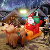 Christmas Inflatable Santa Claus on Reindeer Sleigh for Party Lawn Outdoor Yard