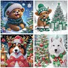 (US Local)4pack Xmas Animal-Special Shaped Diamond Painting Kit(30x30cm)