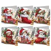 6Pcs Diamond Painting Stocking Animals Greeting Cards Christmas Cards