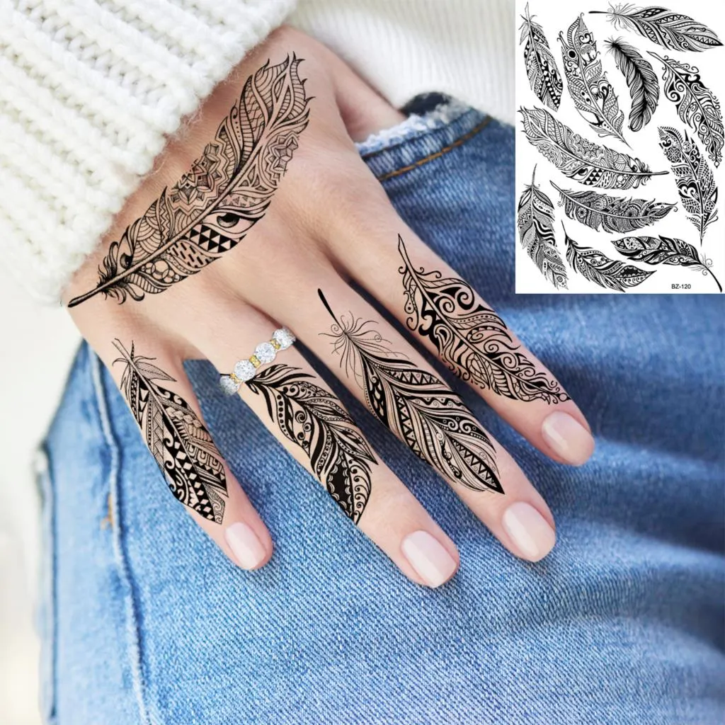 Sdrawing Peony Flower Temporary Tattoos For Women Adults Realistic Compass Moon Pendant Fake Tattoo Sticker Arm Body Tatoos