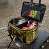 20L Camping Kitchen Organizer Trunk Organizer for Camping Picnic (Khaki)