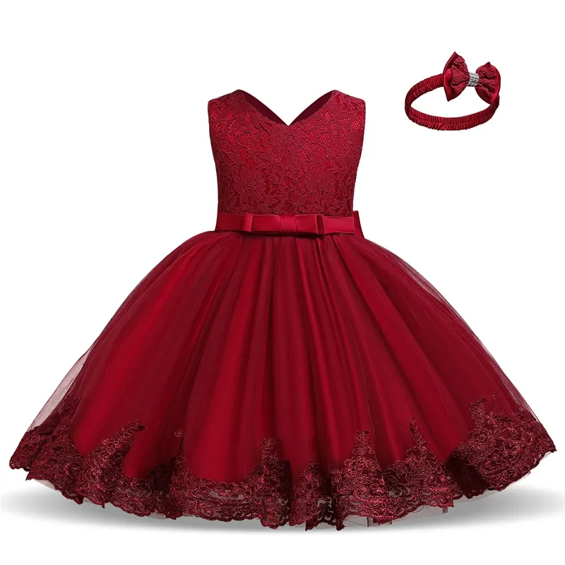 Uveng Flower Lace Baby Girl Dress Wedding Party Children Girls Clothing 0-8 Years Princess Pageant Kids Dresses for Girls Costume