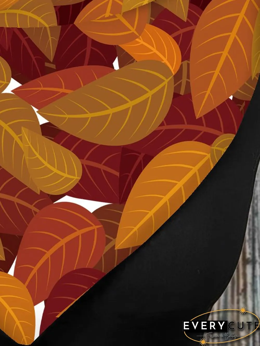 Maple Leaf Pattern Print Triangle Scarf Autumn and Winter Clothes Matching