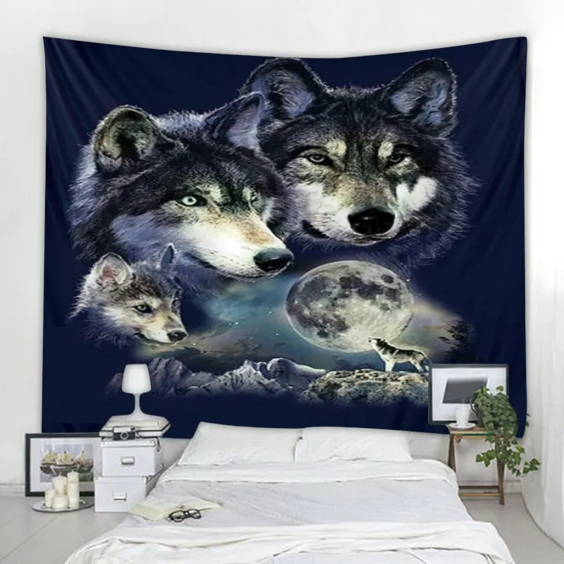 Nigikala creative tapestry wall hanging decoration tiger lion pattern wall hangings home textile wall Bohemian decoration tapiz