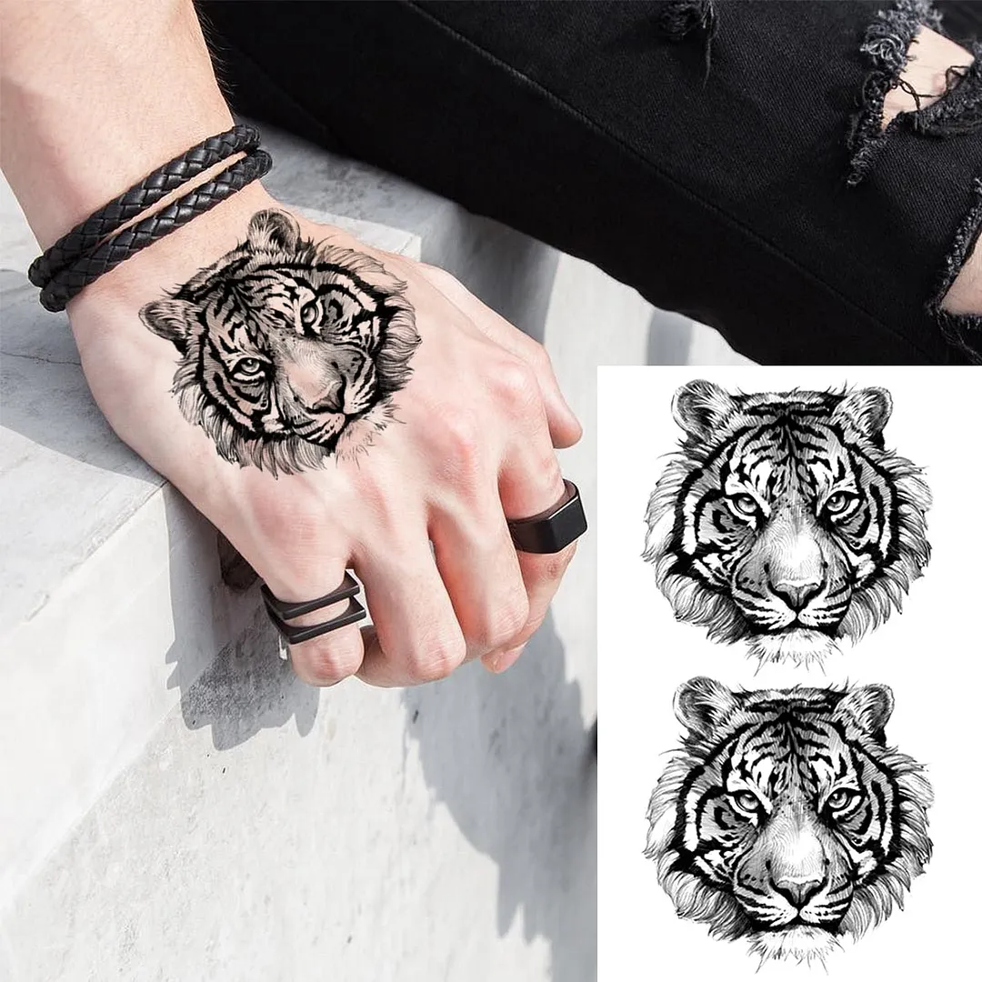 Lotus Mandala Flower Deer Sexy Temporary Tattoos For Women Neck Back Adult Geometric Tribe Fake Tattoo Body Art Waterproof Tatoo