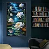 >SALE<5D DIY Full Round Drill Partial AB Diamond Painting Lotus Pond Decor 45x75cm