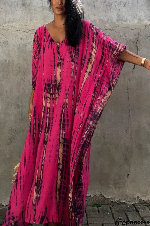 Live Freely Tie Dye Boho Loose Cover-up Dress