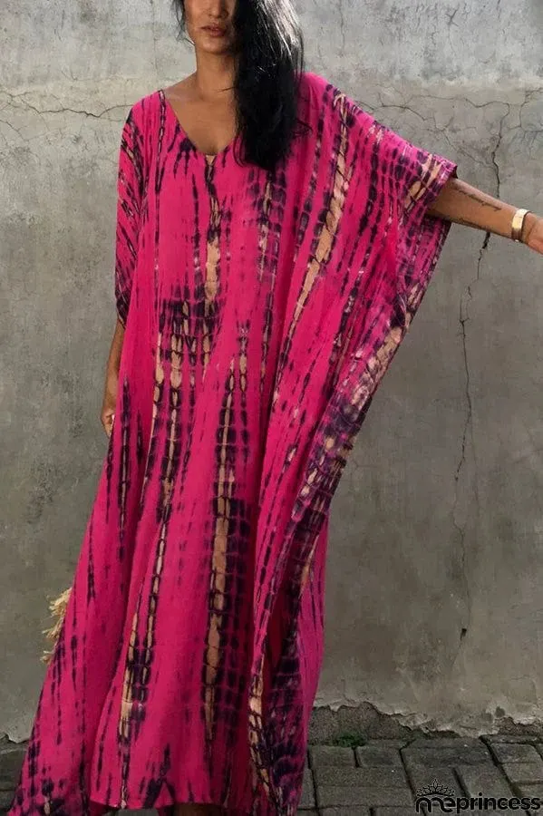Live Freely Tie Dye Boho Loose Cover-up Dress