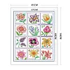 Year Round Flowers-14CT Stamped Cross Stitch 45*56cm/17.72*22.05in(Brand)