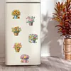 6Pcs Acrylic Flower Bucket Diamond Art Fridge Magnet for Car Mailbox Decor