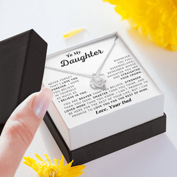 My Daughter &ndash; Believe In Yourself &ndash; Love Knot Necklace