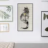 Ink Architectural Cat-Full Embroidery 2 Strands 18CT Counted Cross Stitch-30*55CM