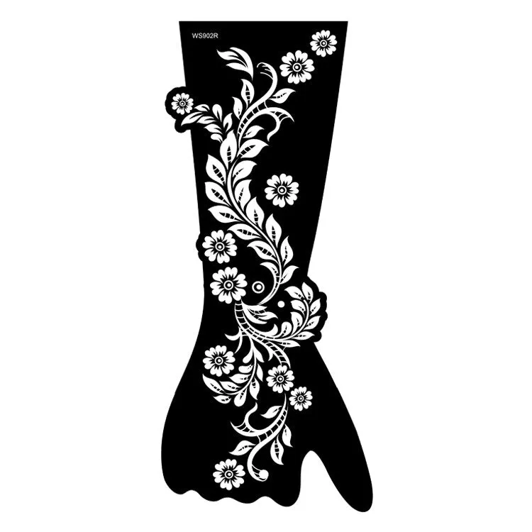 Indian Henna Rose Lace Flower Tattoo Stencil Women DIY Body Legs Arm Art Airbrush Painting Mandala Tattoo Stencil Template