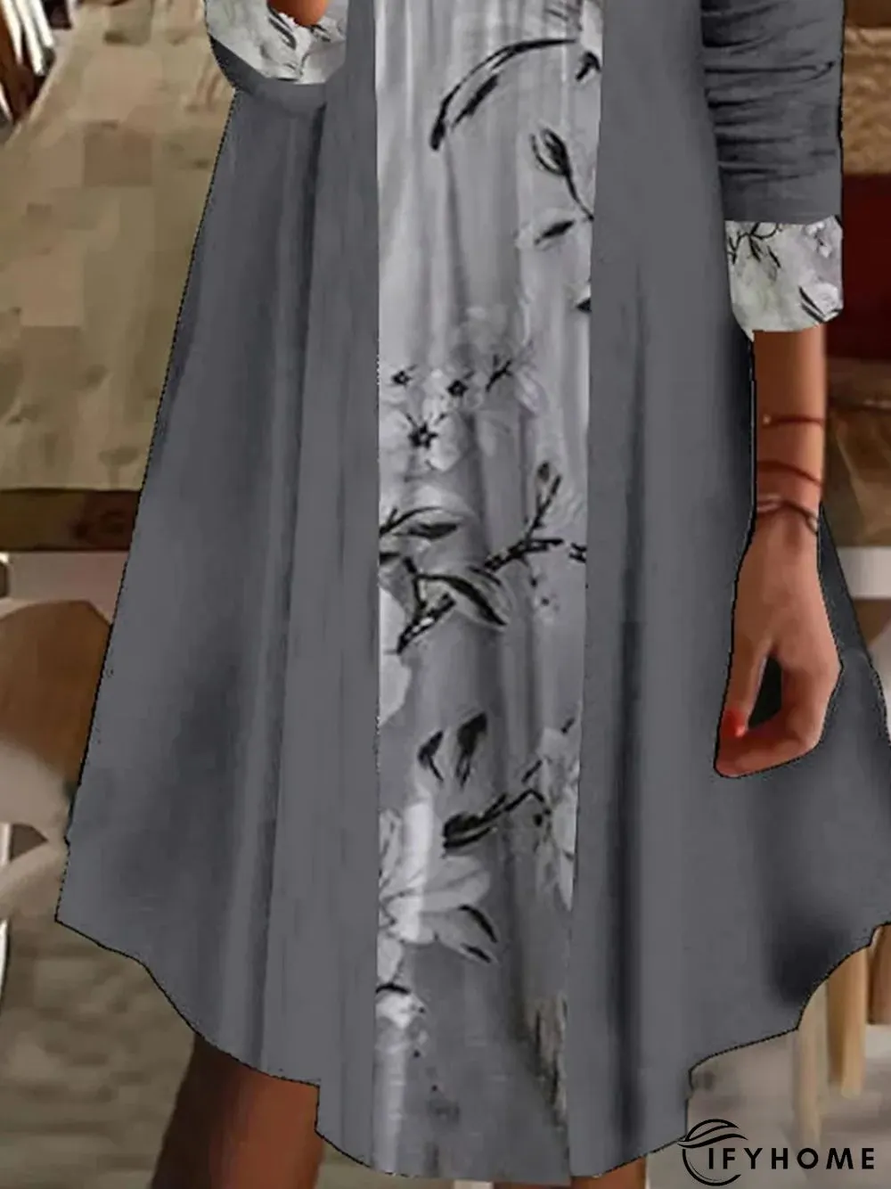 Casual Floral Regular Fit V Neck Two-Piece Set | IFYHOME