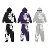 Unisex Denim Tears Loose Cotton Printed Long-Sleeve Hoodie Pants Sets