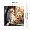 Cats And Flowers On Windowsill- 18CT Stamped Cross Stitch 30*30cm/11.81*11.81in