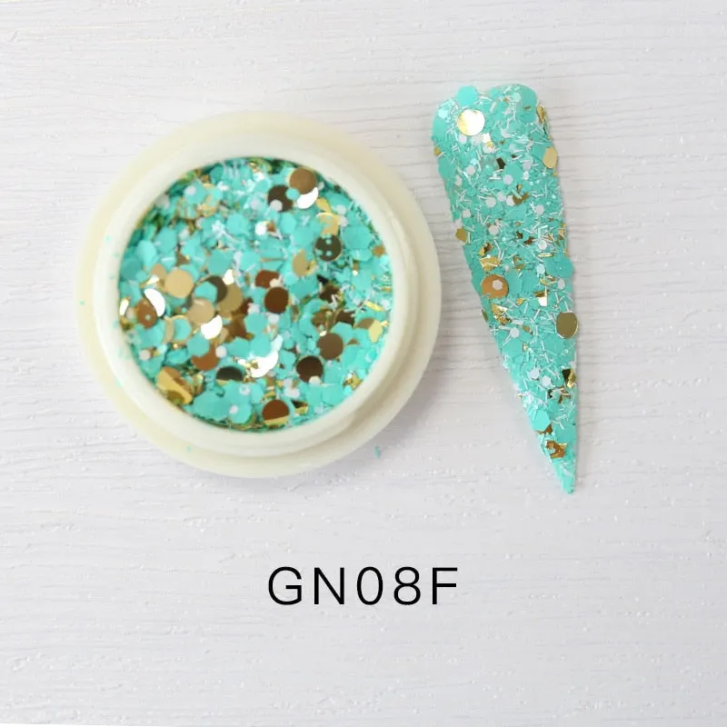 Iridescent 3D Ultrathin Sequins Nail Glitter Flakes Slices Purple White Sparkly DIY Tips Dazzling Paillette Nail Art Decorations