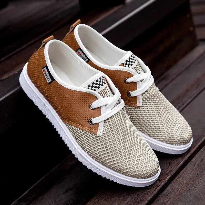 Men Shoes Summer Brand Fashion Men Casual Shoes Lightweight Breathable Men Sneakers Lace Up Gray White Black Red Tenis Man Shoes
