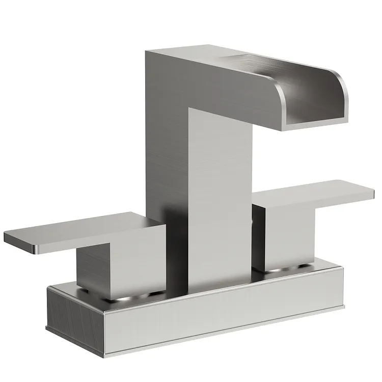 EVERSTEIN Waterfall Centerset Bathroom Sink Faucet Brushed Nickel
