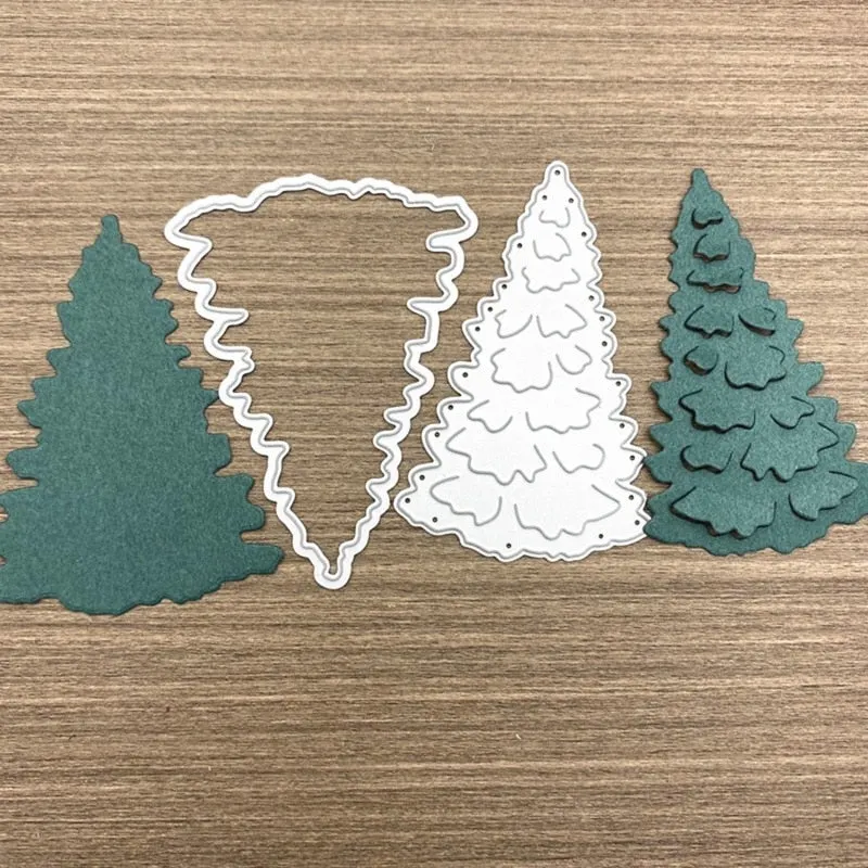 Christmas Trees Metal Cutting Dies Stencil Scrapbooking DIY Album Stamp Paper Card Embossing Decor Craft New for 2020