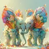 Diamond Painting-DIY Full Round Drill Elephant（40*40CM)