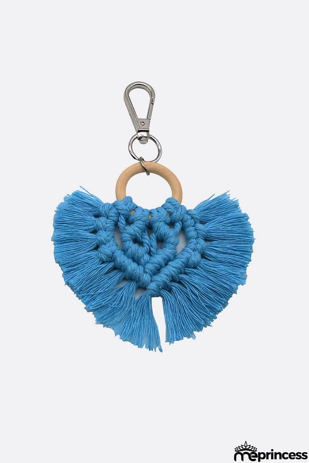 Assorted 4-Pack Heart-Shaped Macrame Fringe Keychain