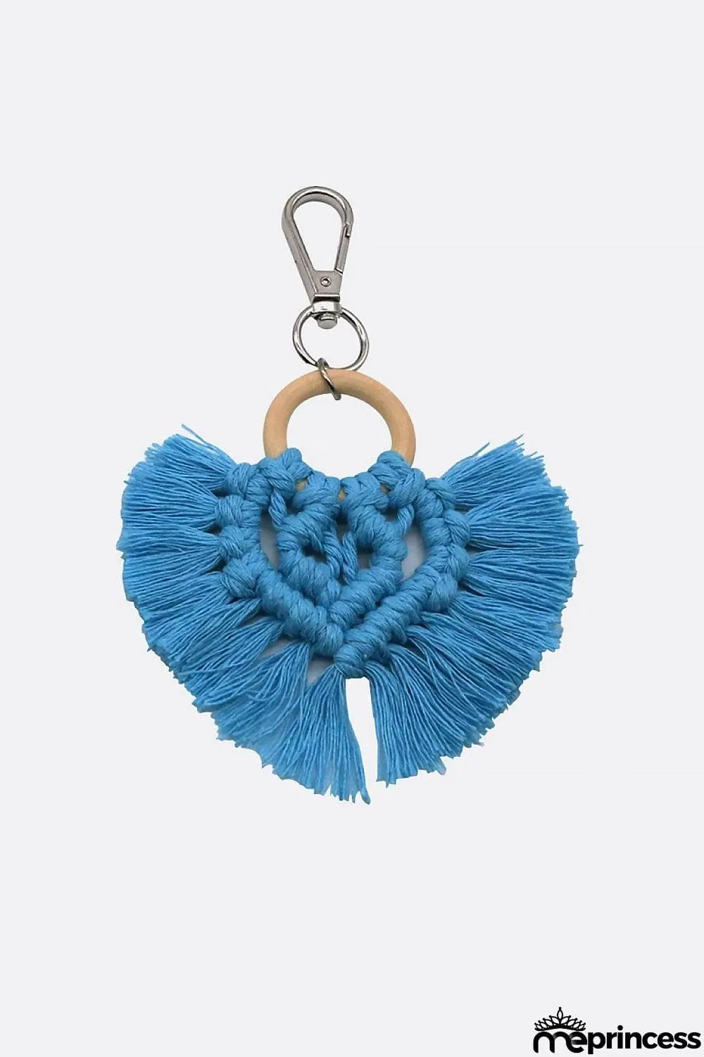 Assorted 4-Pack Heart-Shaped Macrame Fringe Keychain