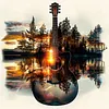 (US Local)Paint By Numbers Kit On Canvas DIY Oil Art Guitar Home Wall Decor40x40cm