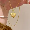 Retro Palace Style Brushed Heart Necklace Niche High-End Design Light Luxury Diamond Inlaid Exquisite Temperament Female Clavicle Necklace