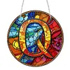 (Upgrade Size)DIY Double Sided Diamond Painting Alphabet Family Last Name Initial Sign Ornament with Chain Window Hanging Kit