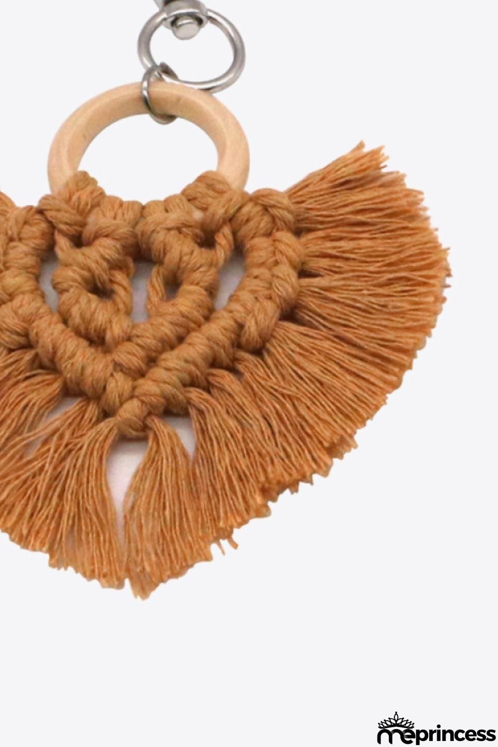 Assorted 4-Pack Heart-Shaped Macrame Fringe Keychain