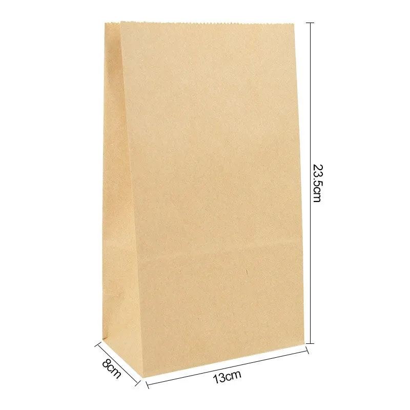 10pcs Kraft Paper Bag Biscuit Candy Food Cookie Snacks Baking Takeaway Bag Wedding Birthday Party Eid Ramadan Gift Packaging