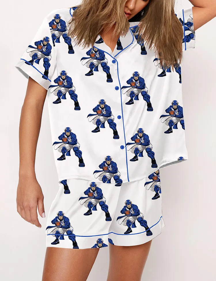 Women's Duke Blue Devils Playing Basketball Print Pajama Set