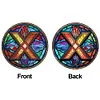 (Upgrade Size)DIY Double Sided Diamond Painting Alphabet Family Last Name Initial Sign Ornament with Chain Window Hanging Kit