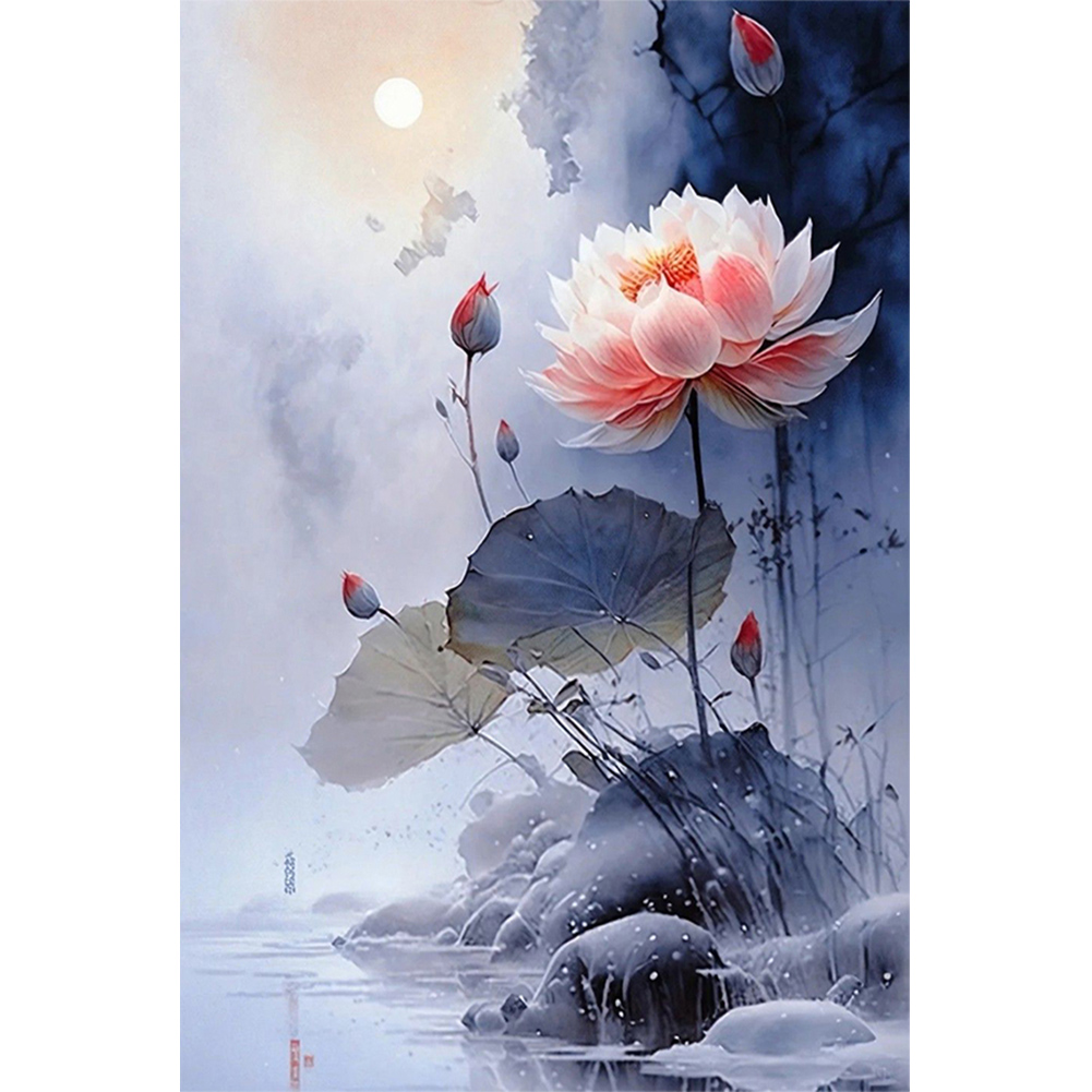 Lotus Flower-Paint by Numbers-16"x24"/40*60cm