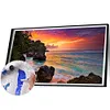 (US Local)Paint By Numbers Kit On Canvas DIY Oil Art Seaside Sunset Picture Home Wall Decor80x40cm