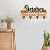 (US Local)Wooden October DIY Diamond Art Craft Wall Hooks for Beginners Adults