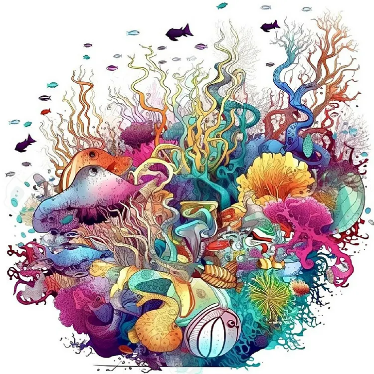 The Underwater World 30*30CM(Canvas) Full Round Drill Diamond Painting gbfke
