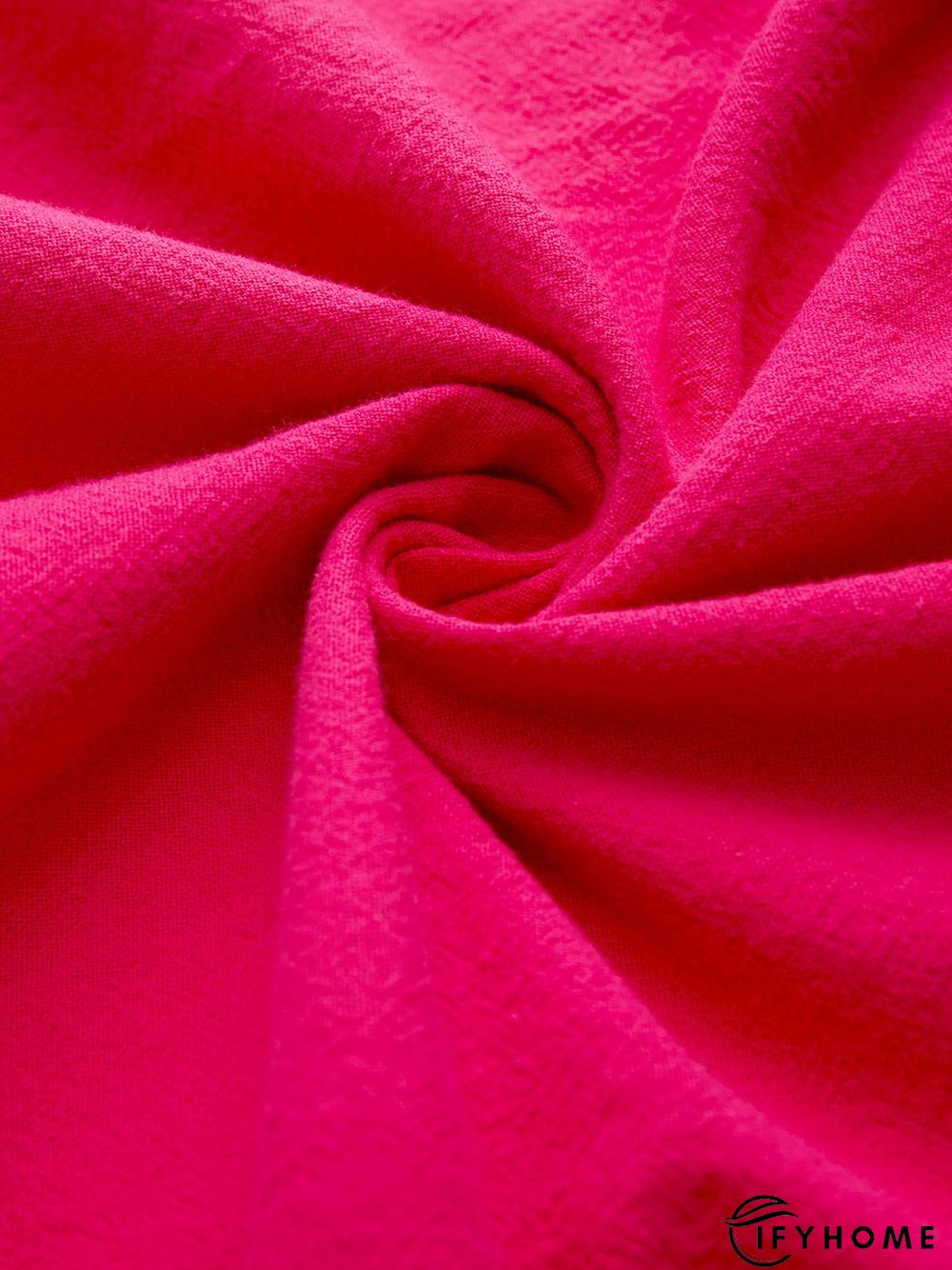 Plain Holiday Balloon Sleeve Cotton-Blend Weaving Dress | IFYHOME